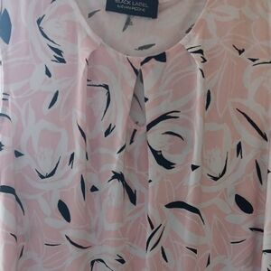 Black Label Pink and Black Floral Blouse